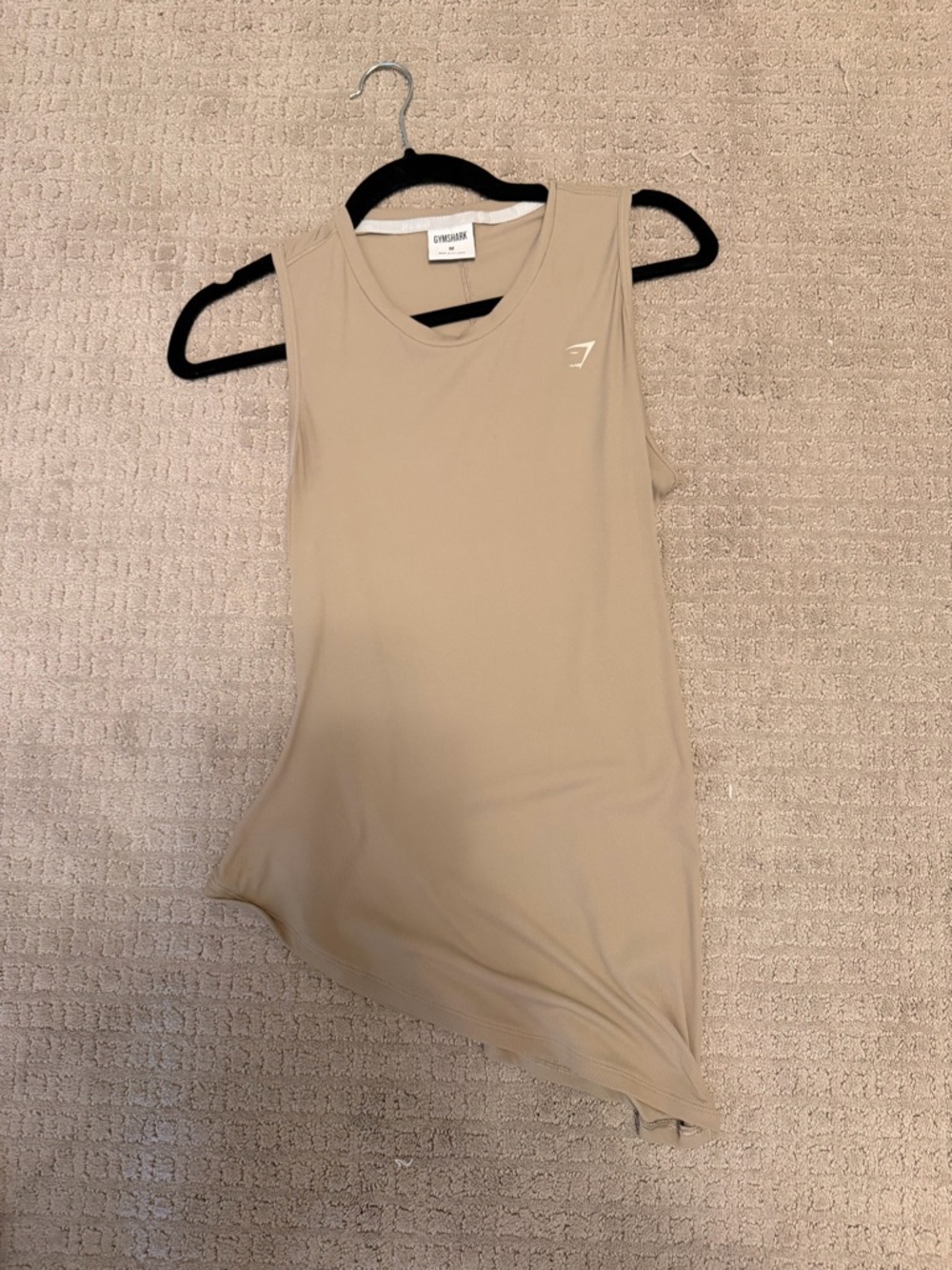 Gymshark Beige Asymmetric Sleeveless Tank Top